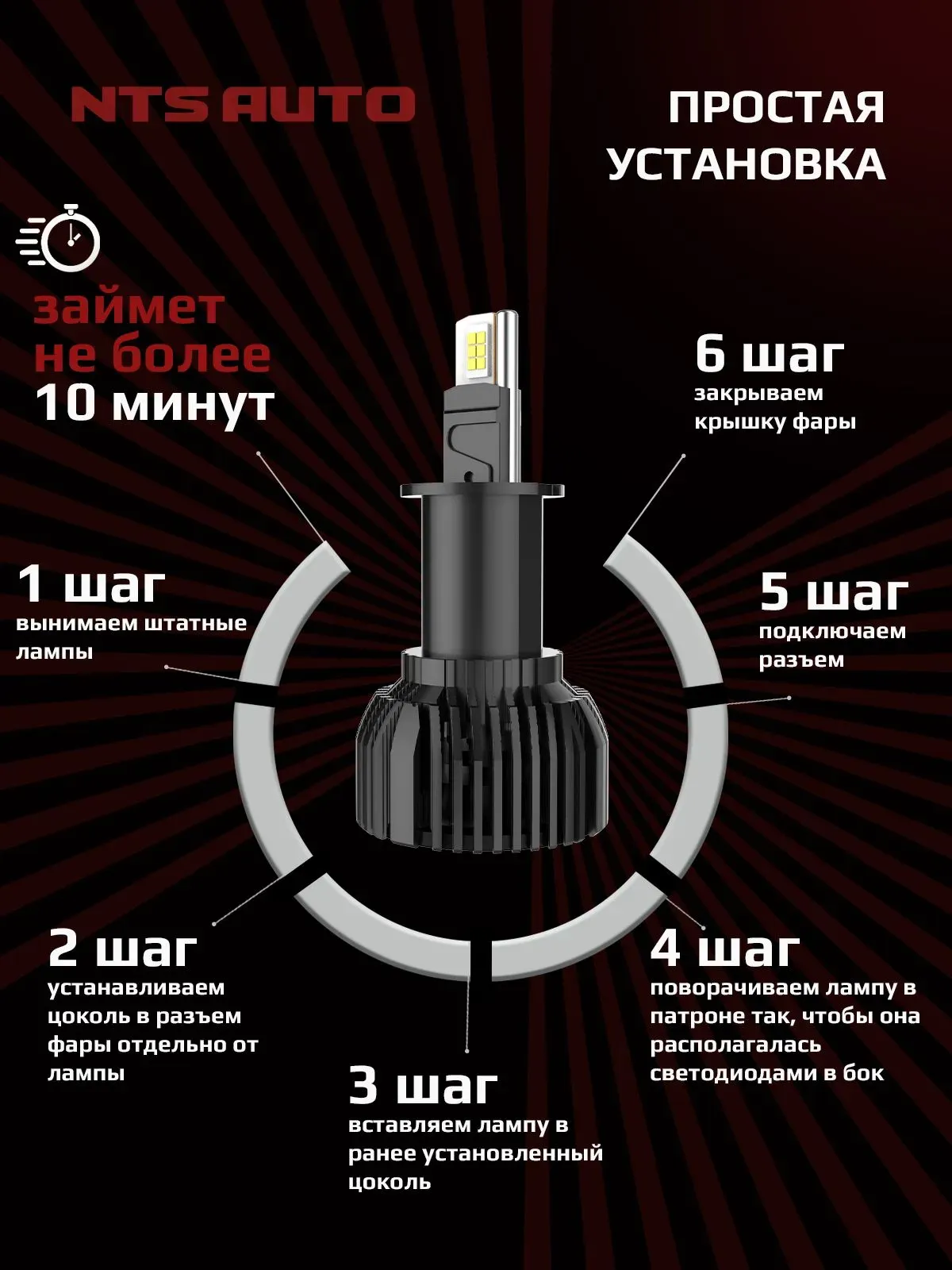 Светодиодные лампы C10 6300K H3