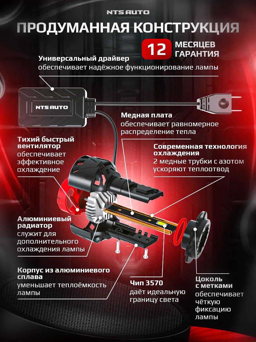 Светодиодные лампы ORION H7/H18 6300K