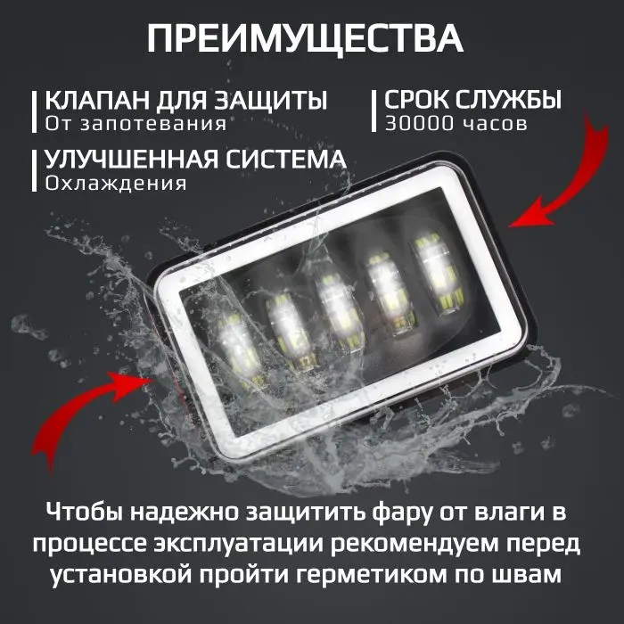 Фара диодная 5' 50W БЛИЖНИЙ/ДАЛЬНИЙ+ДХО ОБОДОК