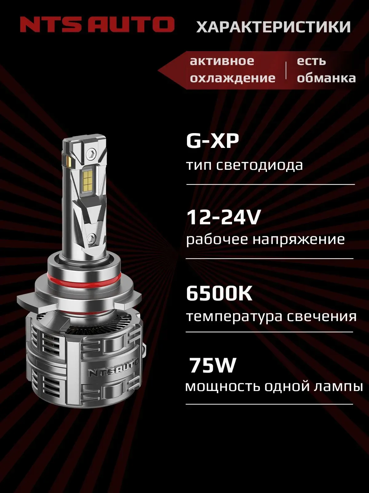 Светодиодные лампы T75 HB3/HB4